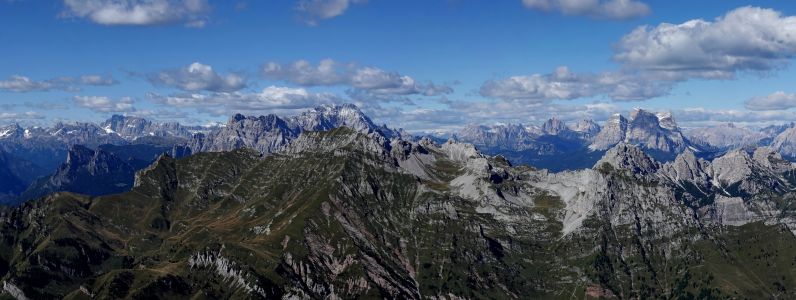 Panorama od Marmolady po Monte Pelmo